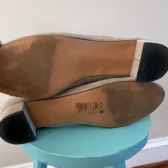 H&M Gray Faux Suede Block Heel Shoes Women’s Size 39 8 US - Picture 3 of 6